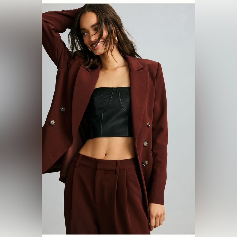 Nwt Paige Malbec Double Breasted Blazer